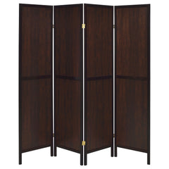 Deepika 4-Panel Room Divider Folding Screen Rustic Tobacco