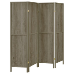 Best Furniture Outlet - Coaster - Deepika 4-Panel Room Divider Folding Screen Grey Driftwood - 961415