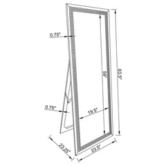 Giddish 24 x 64 Inch Full Length Standing Mirror Silver