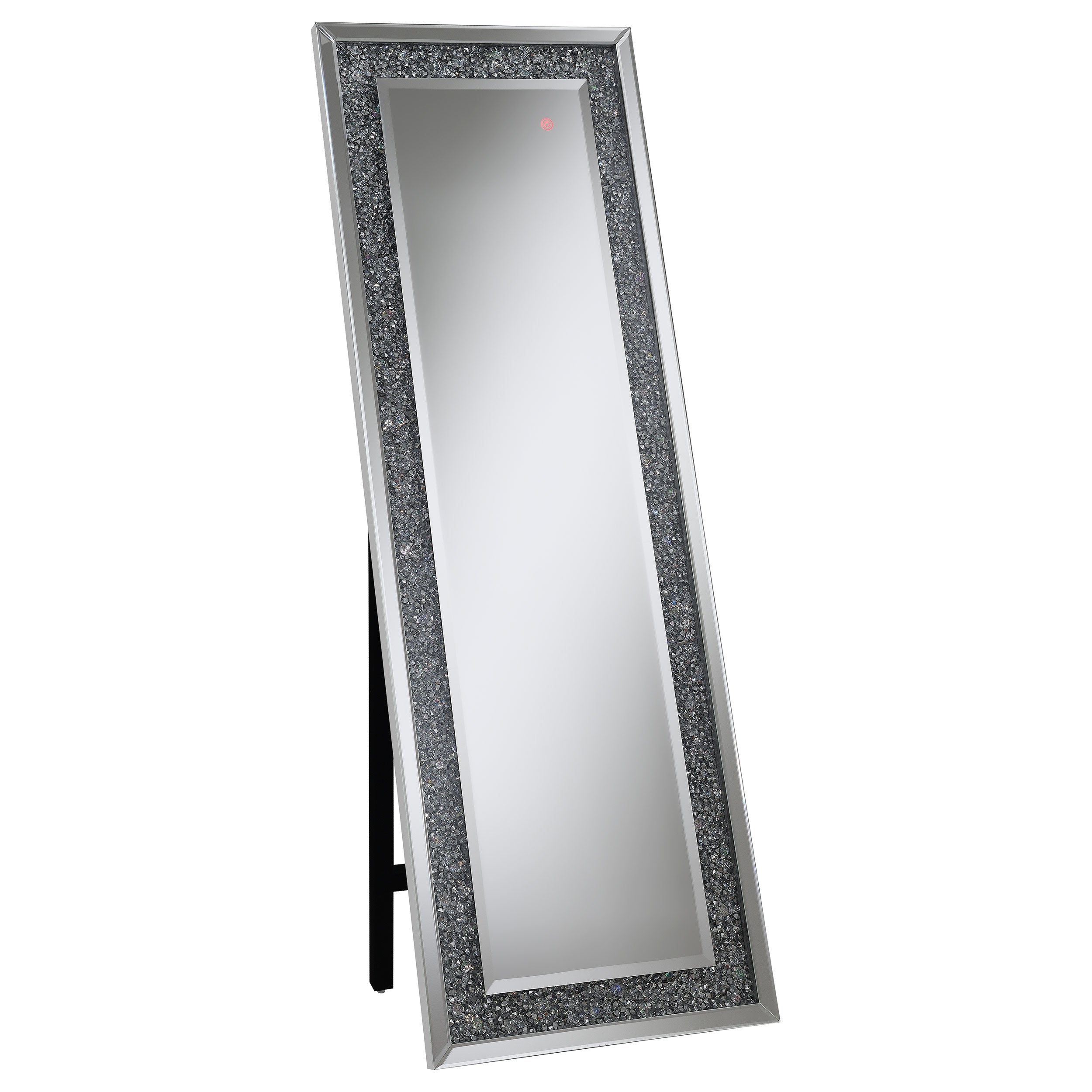 Best Furniture Outlet - Coaster - Carisi 22 x 61 Inch Crystal Acrylic Standing Mirror Silver - 961427