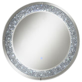 Best Furniture Outlet - Coaster - Lixue 32 x 32 Inch Round Wall Mirror LED Lighting Silver - 961428