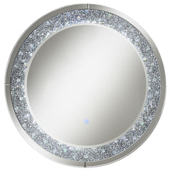 Best Furniture Outlet - Coaster - Lixue 32 x 32 Inch Round Wall Mirror LED Lighting Silver - 961428