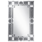 Best Furniture Outlet - Coaster - Jackie 32 x 47 Inch Acrylic Crystal Frame Wall Mirror Silver - 961444