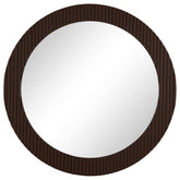 Best Furniture Outlet - Coaster - Dexter 40 x 40 Inch Round Reeding Frame Wall Mirror Brown - 961463