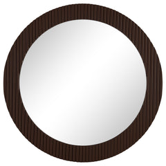 Best Furniture Outlet - Coaster - Dexter 40 x 40 Inch Round Reeding Frame Wall Mirror Brown - 961463