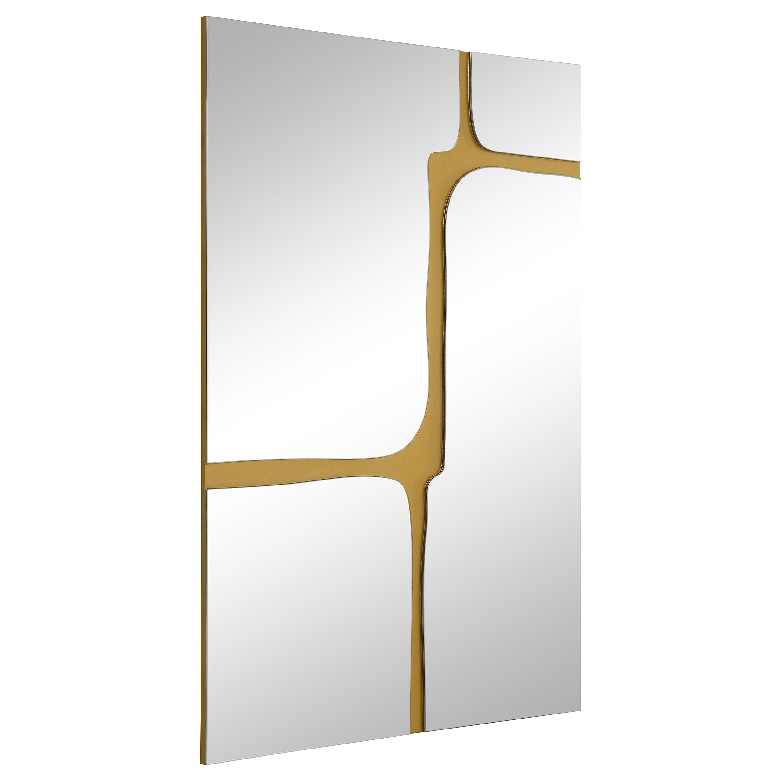 Best Furniture Outlet - Coaster - Kimberly 32 x 47 Inch Kintsugi Style Wall Mirror Gold - 961472
