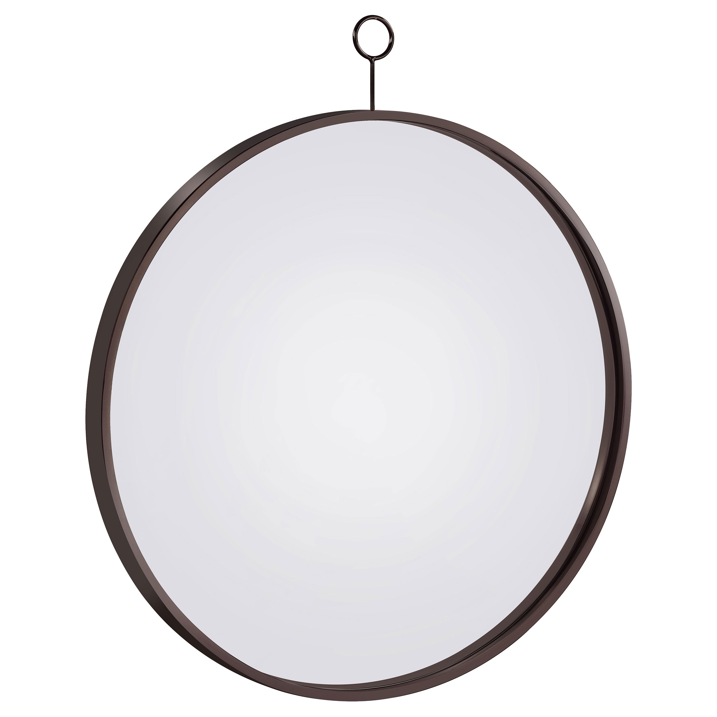 Best Furniture Outlet - Coaster - Gwyneth 30 x 35 Inch Round Wall Mirror Black Nickel - 961495
