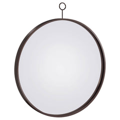 Best Furniture Outlet - Coaster - Gwyneth 30 x 35 Inch Round Wall Mirror Black Nickel - 961495