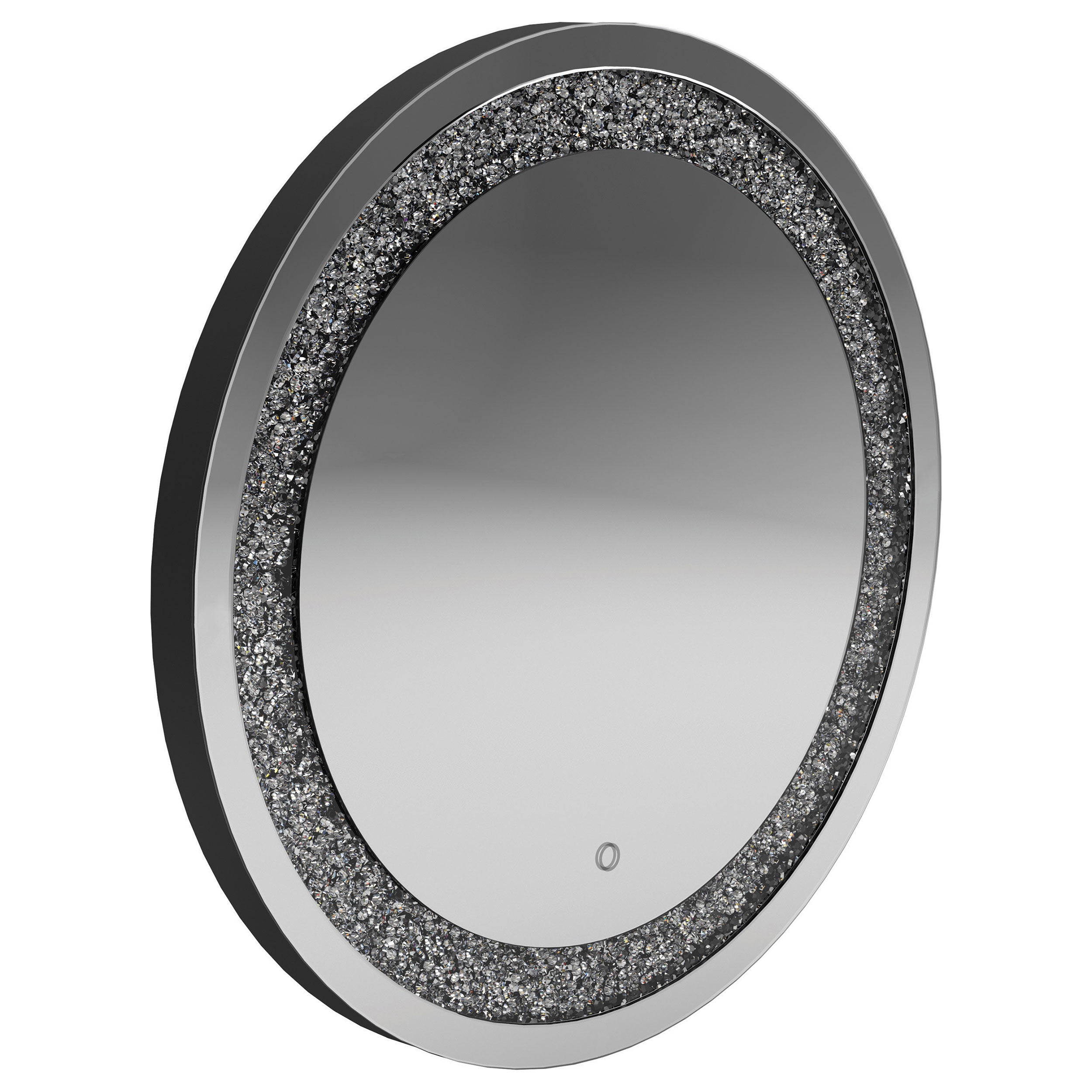 Best Furniture Outlet - Coaster - Landar 32 x 32 Inch Round LED Light Wall Mirror Silver - 961525