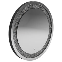 Best Furniture Outlet - Coaster - Landar 32 x 32 Inch Round LED Light Wall Mirror Silver - 961525