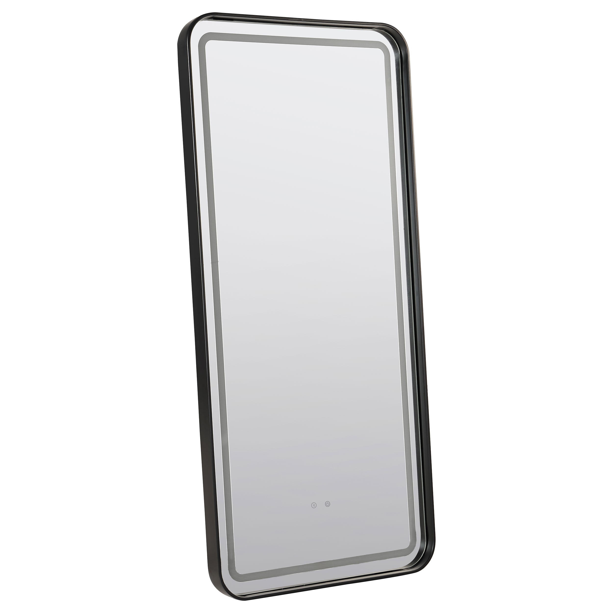 Best Furniture Outlet - Coaster - Glendora LED Standing Mirror with Bluetooth Speaker Black - 961548