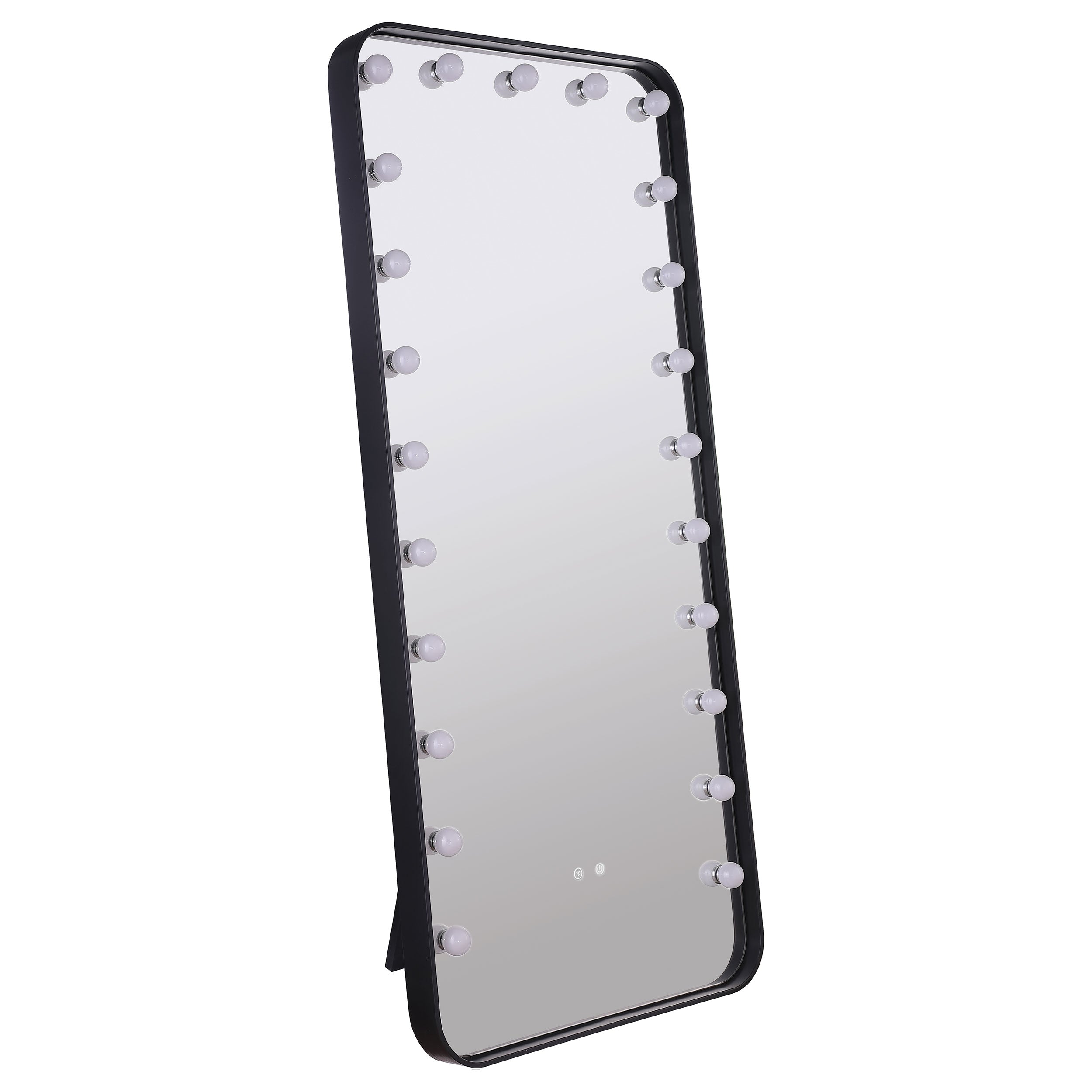 Best Furniture Outlet - Coaster - Canton 32 x 71 Inch LED Standing Mirror with Speakers Black - 961577