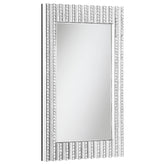 Best Furniture Outlet - Coaster - Aideen 32 x 47 Inch Acrylic Crystal Wall Mirror Silver - 961614