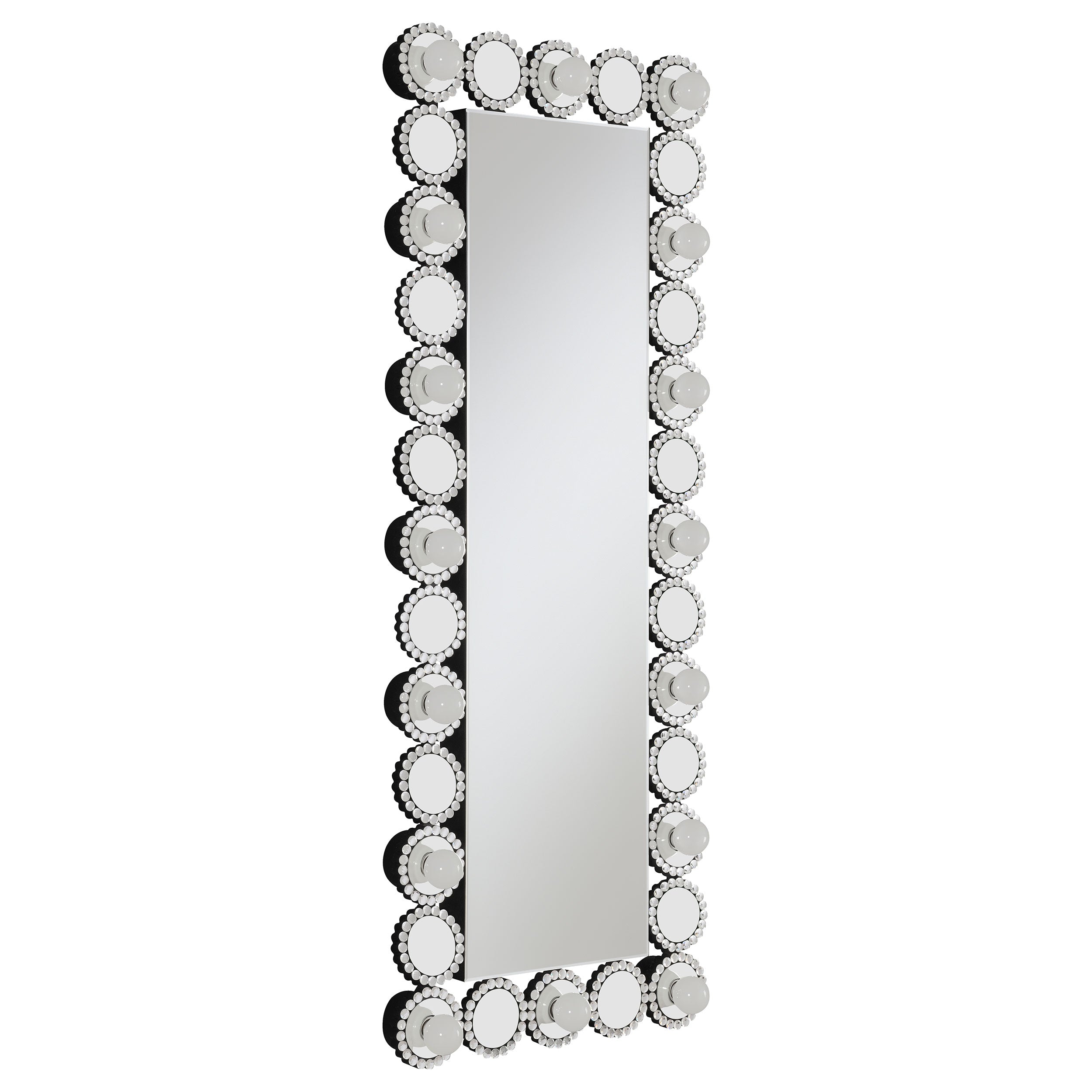 Best Furniture Outlet - Coaster - Aghes 24 x 62 Inch Wall Mirror with Lighting Silver - 961623