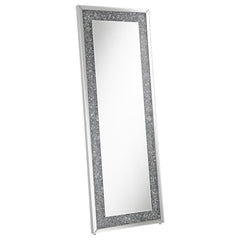 Best Furniture Outlet - Coaster - Valerie 24 x 63 Inch Acrylic Crystal Floor Mirror Silver - 961636