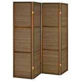 Best Furniture Outlet - Coaster - Browning 4-panel Bamboo Room Divider Folding Screen Walnut - 961638