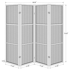 Browning 4-panel Bamboo Room Divider Folding Screen Walnut
