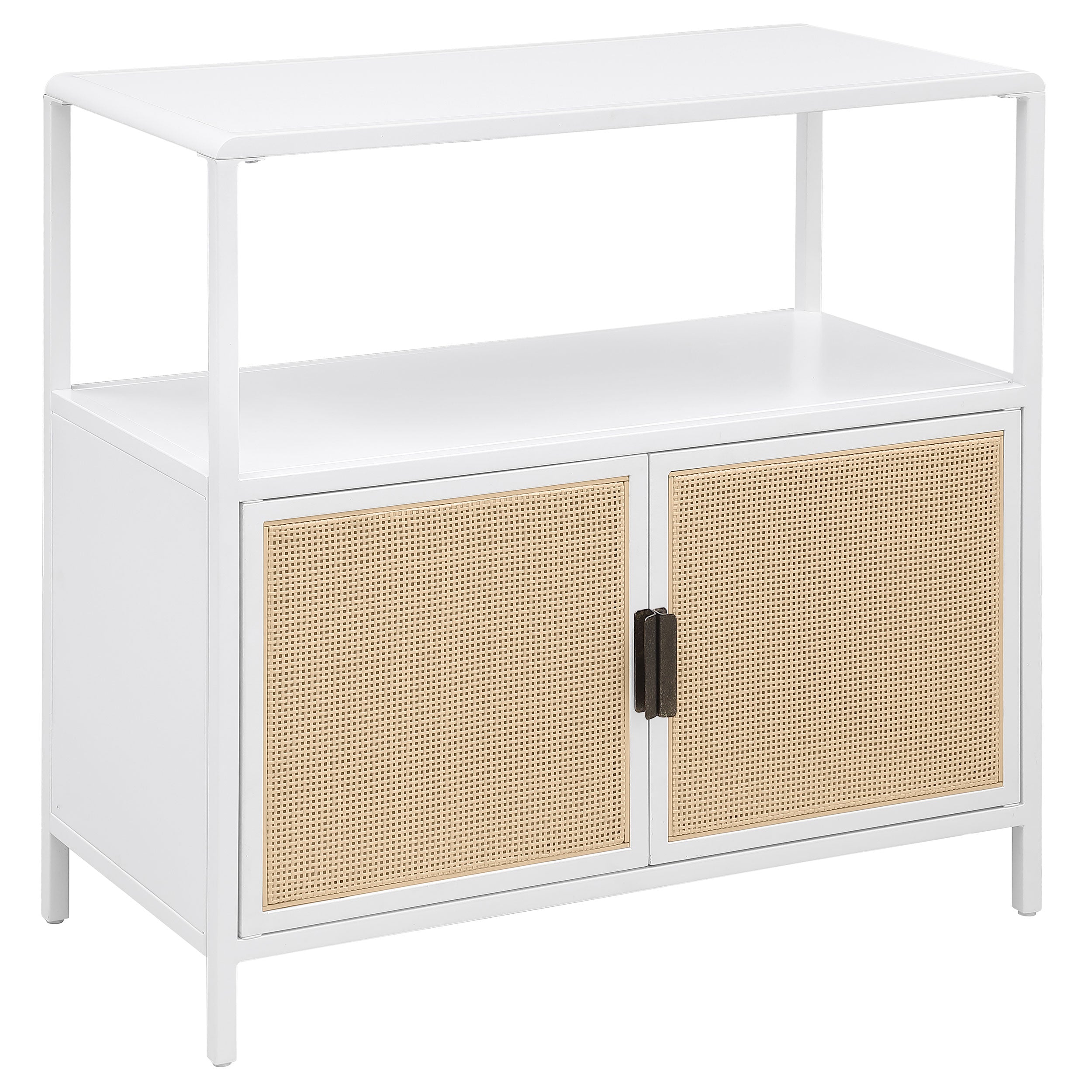 Best Furniture Outlet - Coaster - Amherst 2-door Radio Weave Cane Metal Accent Cabinet White - 961642