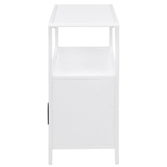 Amherst 2-door Radio Weave Cane Metal Accent Cabinet White