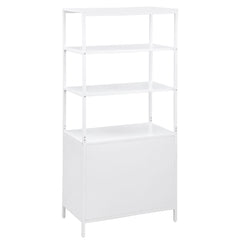 Amherst 3-shelf Radio Weave Cane Metal Accent Cabinet White