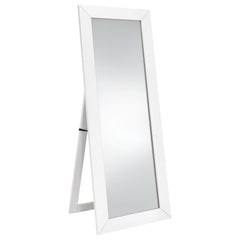 Best Furniture Outlet - Coaster - Cadence Tempered Glass Full Length Mirror White High Gloss - 961656