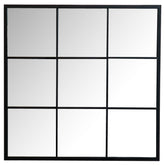 Best Furniture Outlet - Coaster - Quetzal 35 x 35 Inch Square Window Pane Wall Mirror Black - 962894