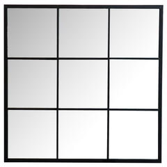 Best Furniture Outlet - Coaster - Quetzal 35 x 35 Inch Square Window Pane Wall Mirror Black - 962894