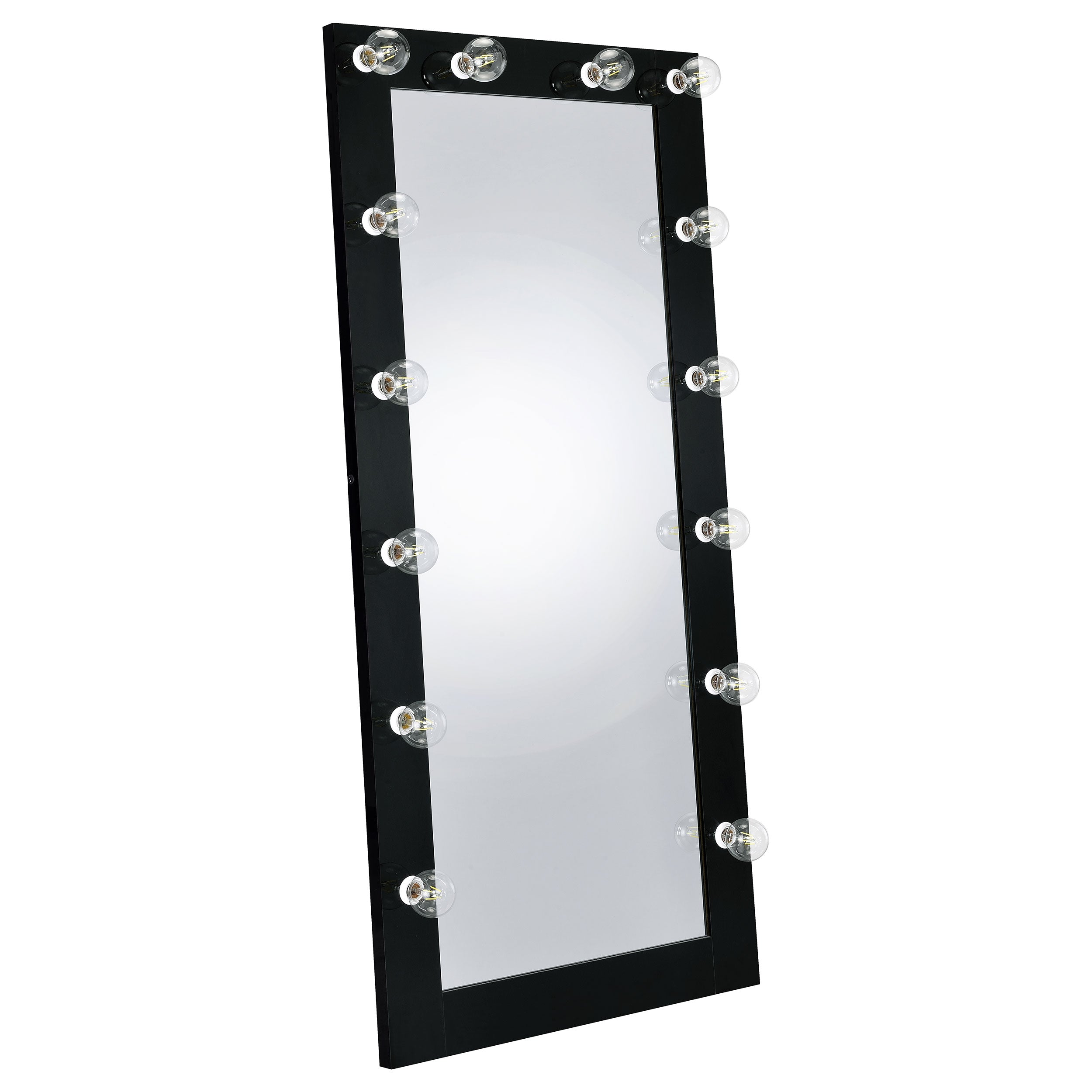 Best Furniture Outlet - Coaster - Zayan 32 x 71 Inch Floor Mirror LED Lighting Black Gloss - 969557