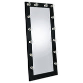 Best Furniture Outlet - Coaster - Zayan 32 x 71 Inch Floor Mirror LED Lighting Black Gloss - 969557