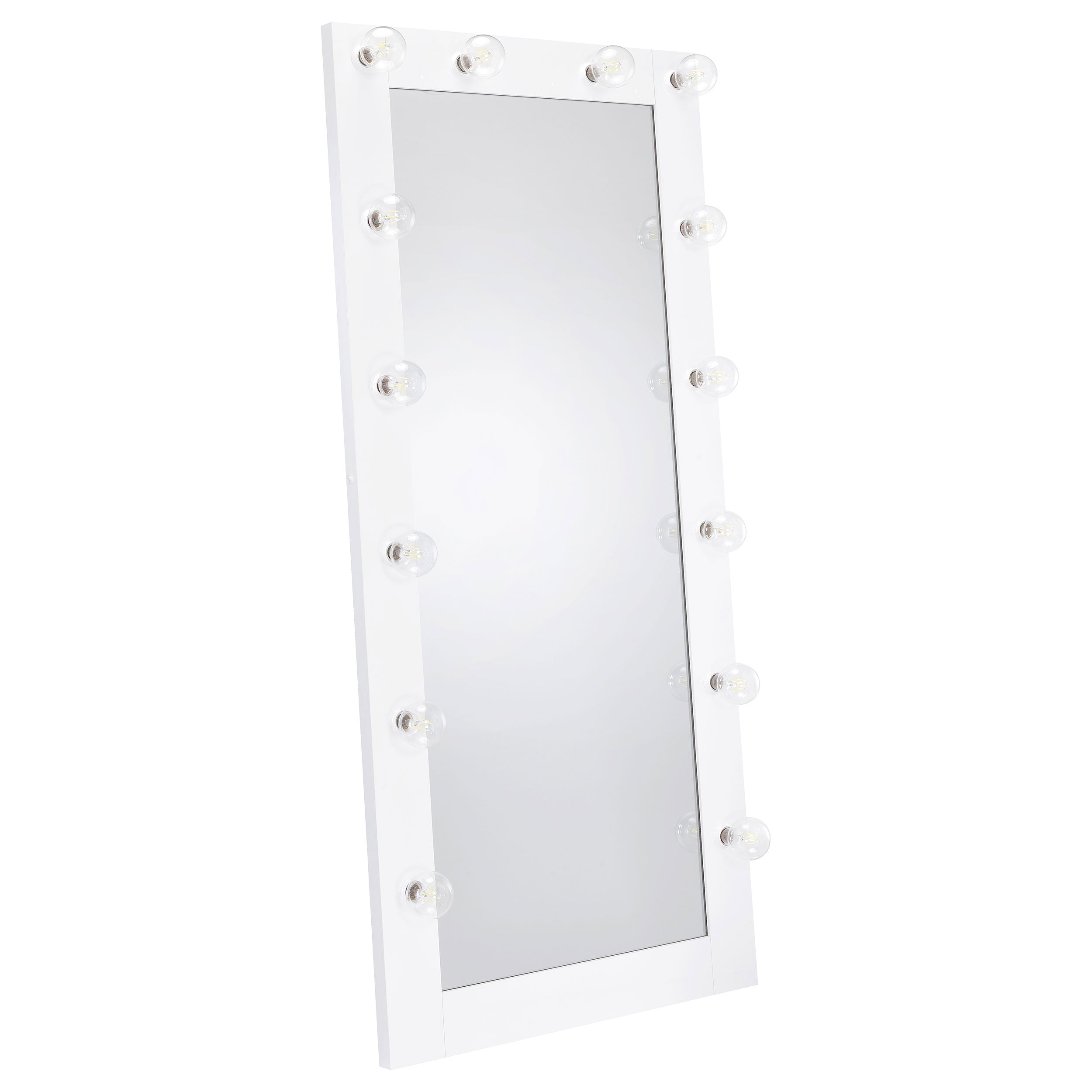 Best Furniture Outlet - Coaster - Zayan 32 x 71 Inch Floor Mirror LED Lighting White Gloss - 969558