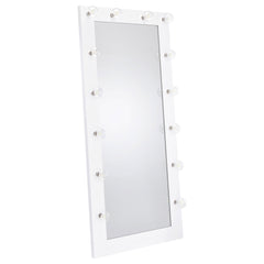 Best Furniture Outlet - Coaster - Zayan 32 x 71 Inch Floor Mirror LED Lighting White Gloss - 969558