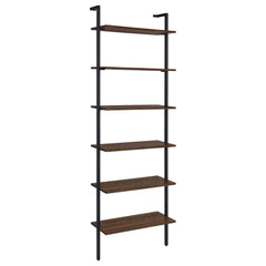 Best Furniture Outlet - Coaster - Owens 96-inch 6-shelf Wall Bookshelf Walnut - 980072