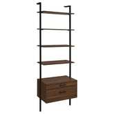 Best Furniture Outlet - Coaster - Owens 96-inch 4-shelf Storage Wall Bookshelf Walnut - 980074