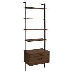 Best Furniture Outlet - Coaster - Owens 96-inch 4-shelf Storage Wall Bookshelf Walnut - 980074