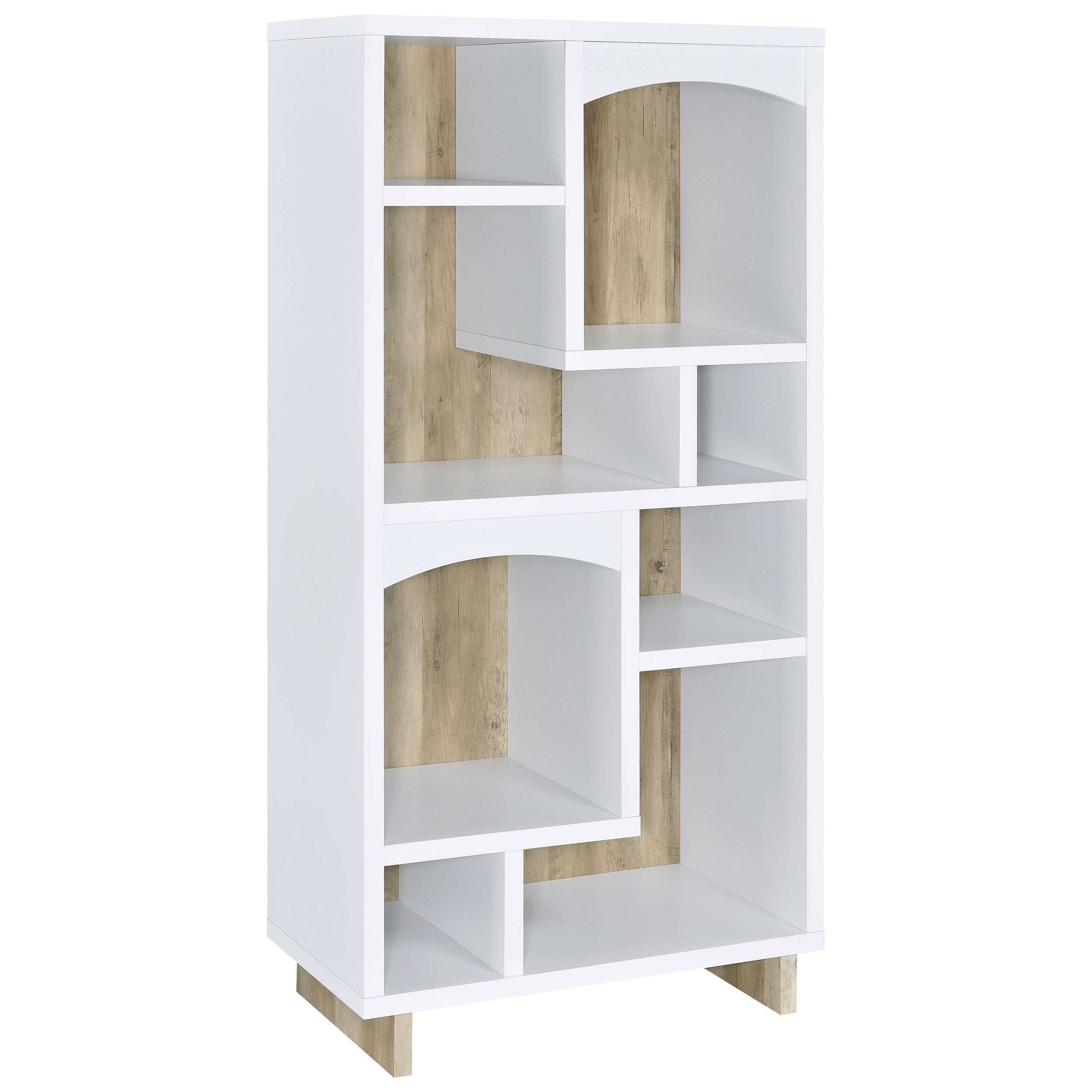 Best Furniture Outlet - Coaster - Dalton 65-inch 6-shelf Bookcase White and Distressed Pine - 980075