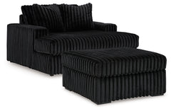 Best Furniture Outlet - Ashley Furniture - Midnight-Madness Oversized Chaise and Oversized Accent Ottoman - Oversized Chaise and Oversized Accent Ottoman - 98103U10
