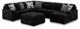 Best Furniture Outlet - Ashley Furniture - Midnight-Madness 4-Piece Sectional and Oversized Accent Ottoman - 4-Piece Sectional and Oversized Accent Ottoman - 98103U3