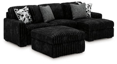 Best Furniture Outlet - Ashley Furniture - Midnight-Madness 2-Piece Sectional and Oversized Accent Ottoman - 2-Piece Sectional and Oversized Accent Ottoman - 98103U4