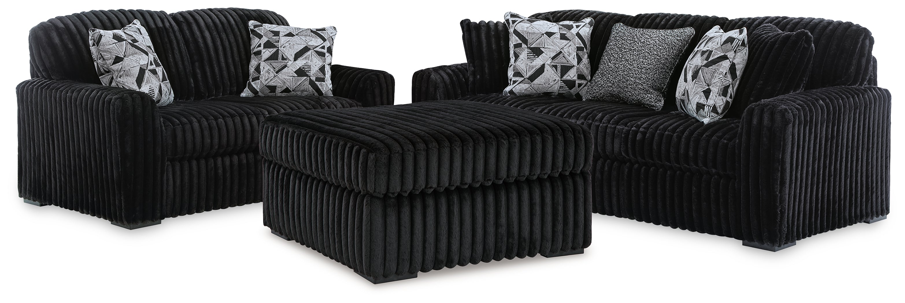 Best Furniture Outlet - Ashley Furniture - Midnight-Madness Sofa, Loveseat and Oversized Ottoman - Sofa, Loveseat and Oversized Ottoman - 98103U13