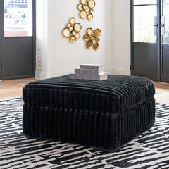 Midnight-Madness 4-Piece Sectional and Oversized Accent Ottoman
