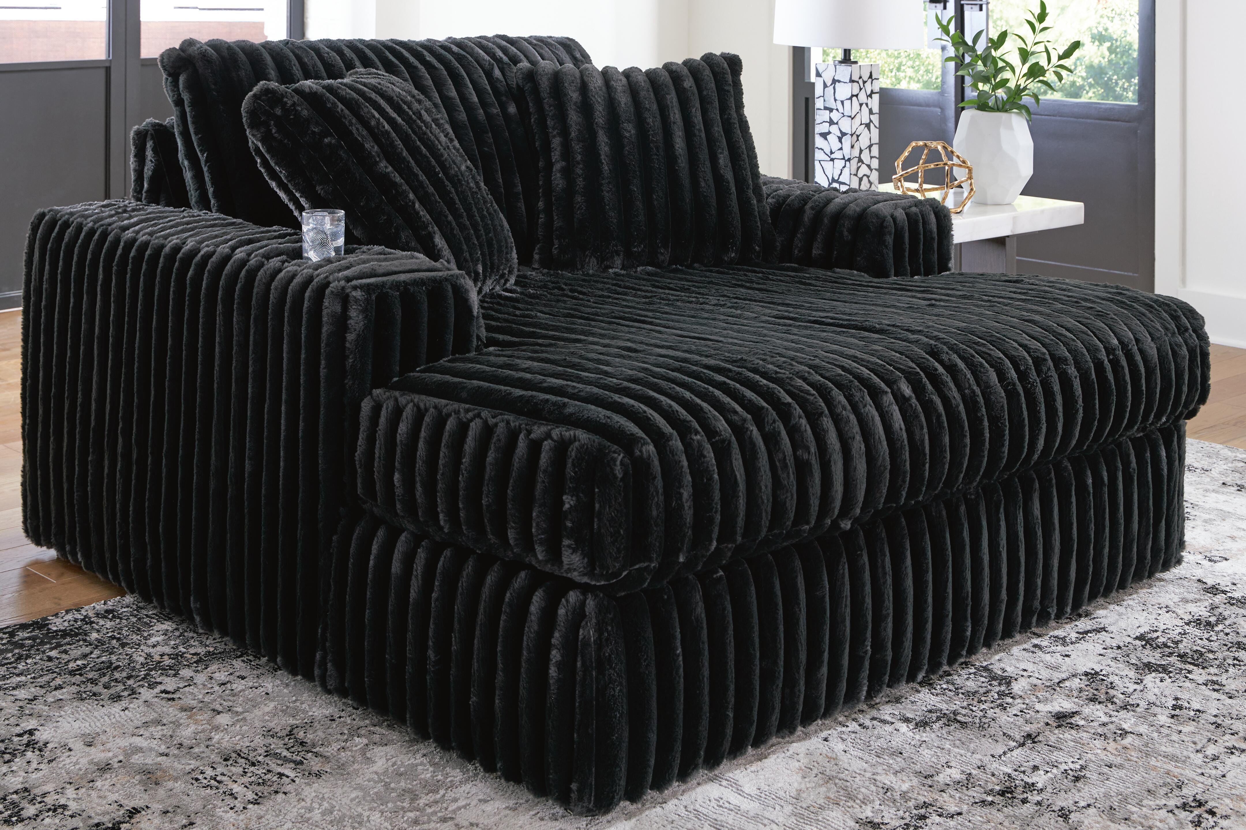 Best Furniture Outlet - Ashley Furniture - Midnight-Madness Living Room - Oversized Chaise / Onyx - 9810315