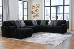 Best Furniture Outlet - Ashley Furniture - Midnight-Madness Sectional - RAF 4-Piece Sectional with Chaise / Onyx - 98103S4