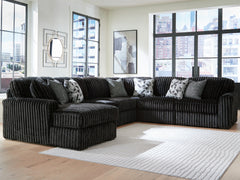 Best Furniture Outlet - Ashley Furniture - Midnight-Madness Sectional - RAF 6-Piece Sectional with Chaise / Onyx - 98103S23