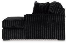 Midnight-Madness 2-Piece Sectional and Oversized Accent Ottoman