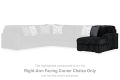 Midnight-Madness 4-Piece Sectional and Oversized Chaise