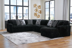 Best Furniture Outlet - Ashley Furniture - Midnight-Madness Sectional - LAF 4-Piece Sectional with Chaise / Onyx - 98103S3