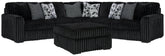 Best Furniture Outlet - Ashley Furniture - Midnight-Madness 3-Piece Sectional and Oversized Ottoman - 3-Piece Sectional and Oversized Ottoman - 98103U7