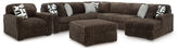 Best Furniture Outlet - Ashley Furniture - Midnight-Madness 4-Piece Sectional with Chaise, Oversized Chair and Ottoman - 4-Piece Sectional with Chaise, Oversized Chair and Ottoman - 98104U6