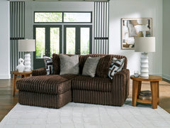 Best Furniture Outlet - Ashley Furniture - Midnight-Madness Sectional - RAF 2-Piece Sectional with Chaise / Chocolate - 98104S13