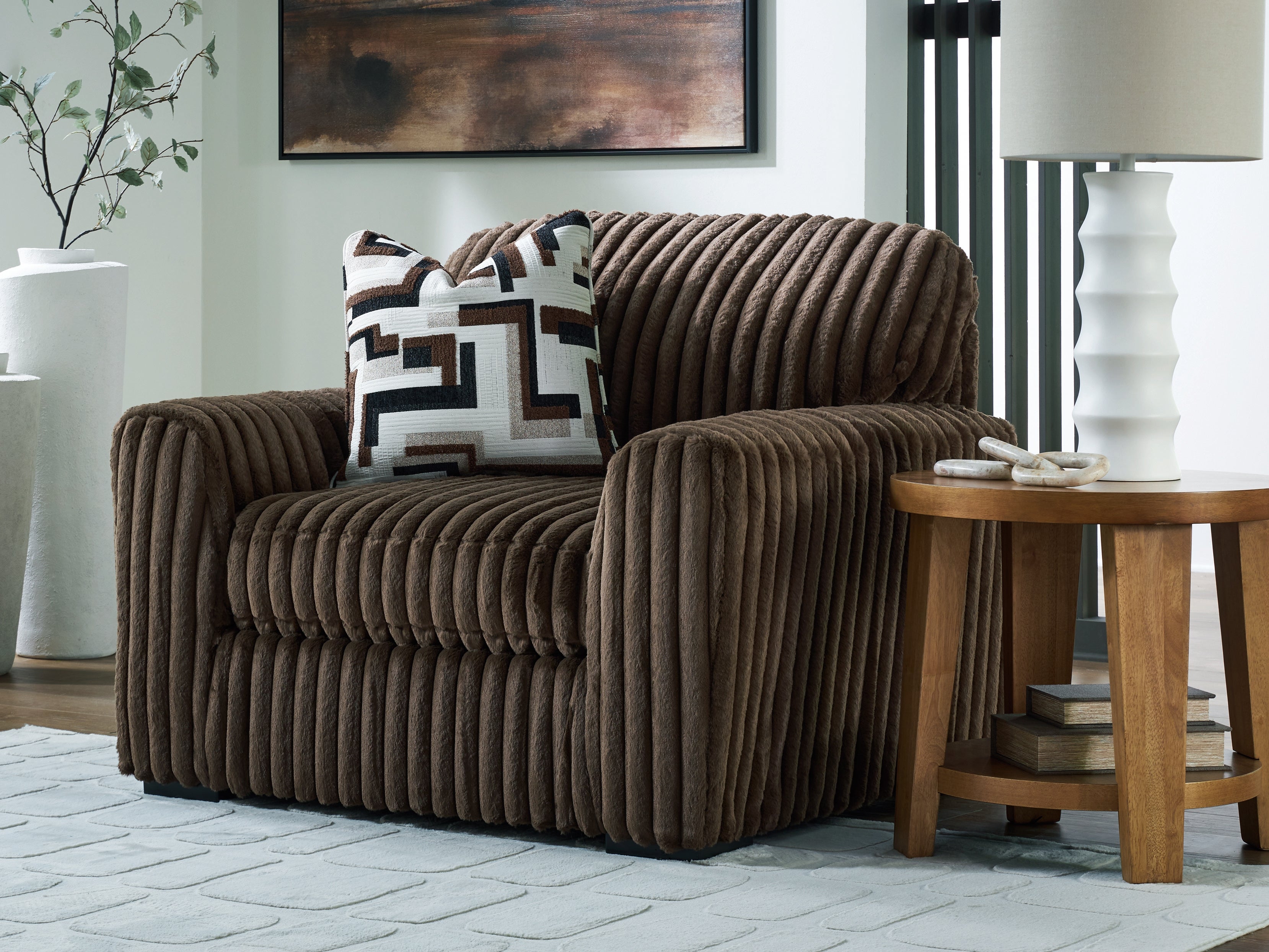 Best Furniture Outlet - Ashley Furniture - Midnight-Madness Living Room - Chair and a Half / Chocolate - 9810423